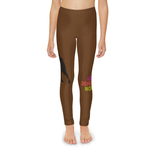 Youth Full-Length Leggings: Basketball Brown