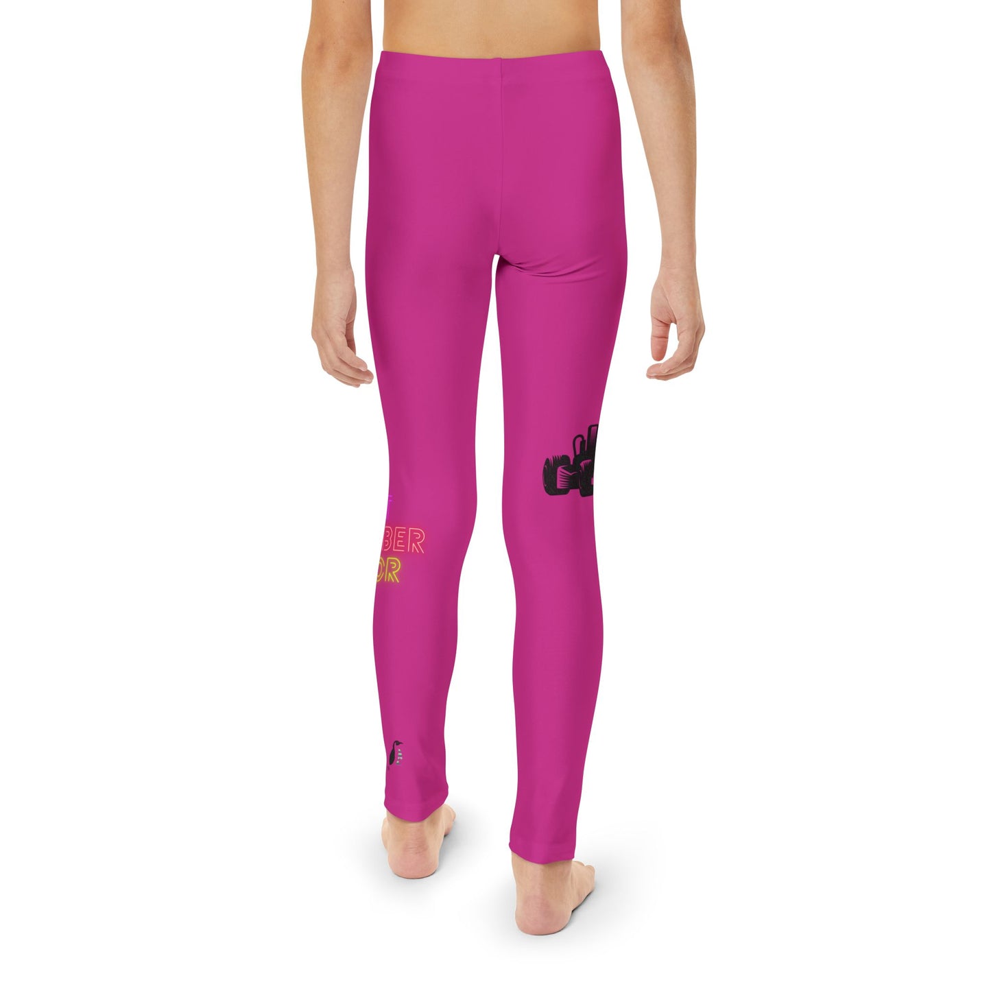 Youth Full-Length Leggings: Racing Pink