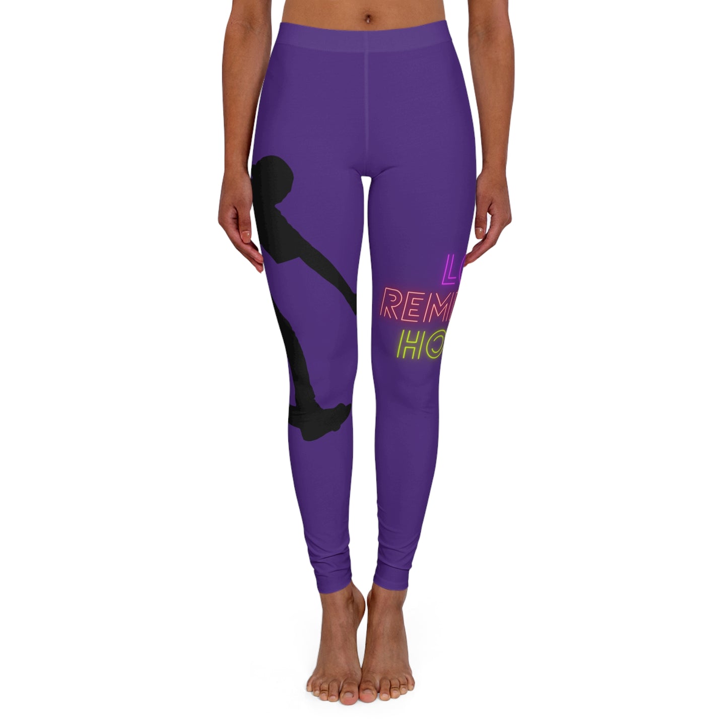 Women's Spandex Leggings: Skateboarding Purple