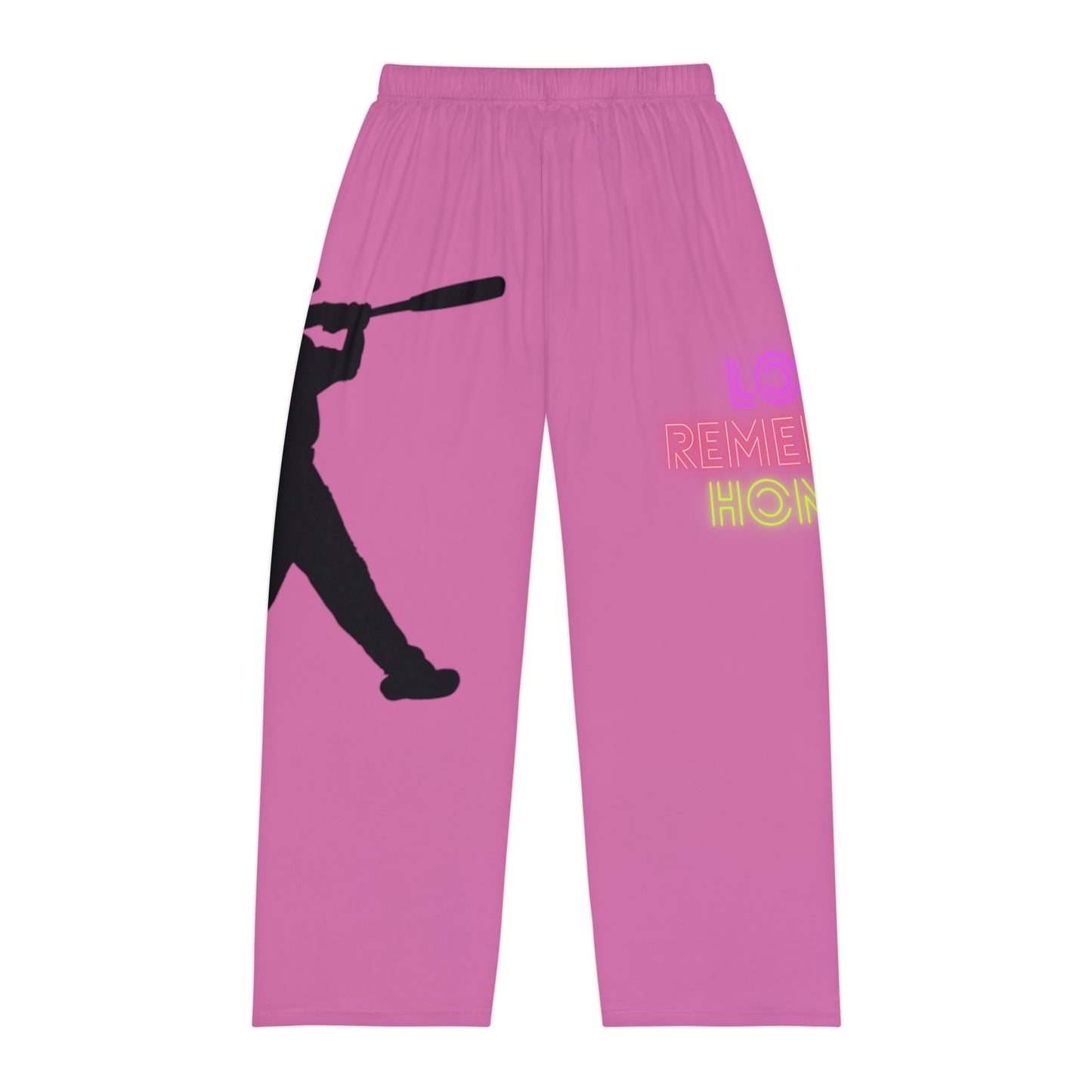 Men's Pajama Pants: Baseball Lite Pink