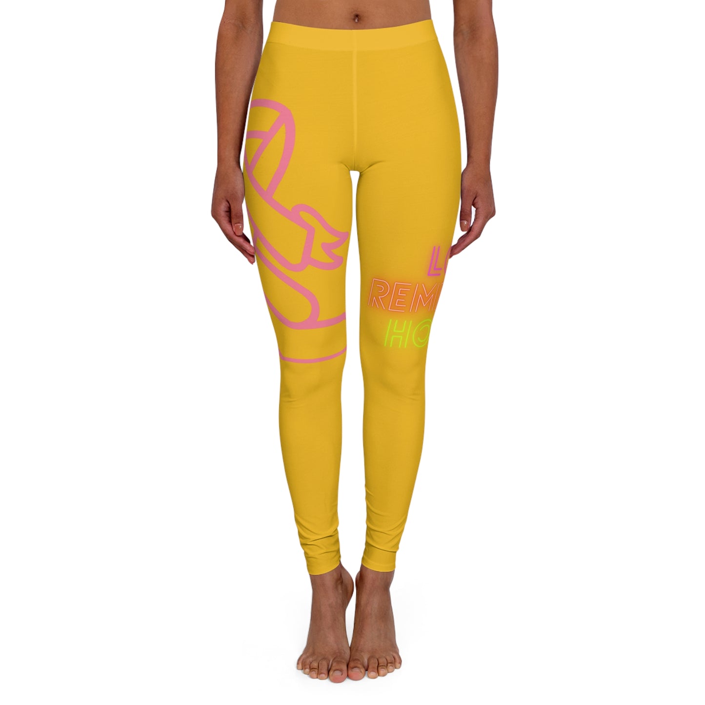 Women's Spandex Leggings: Fight Cancer Yellow