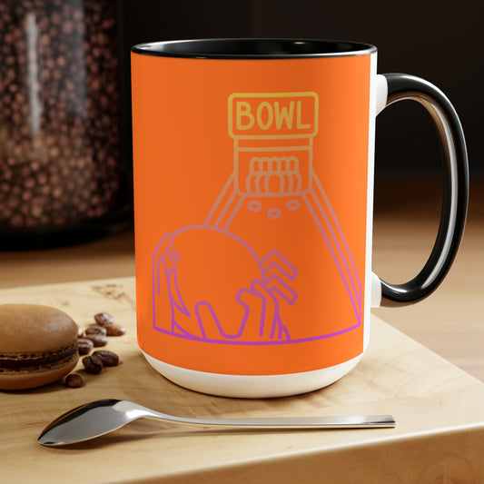 Two-Tone Coffee Mugs, 15oz: Bowling Crusta