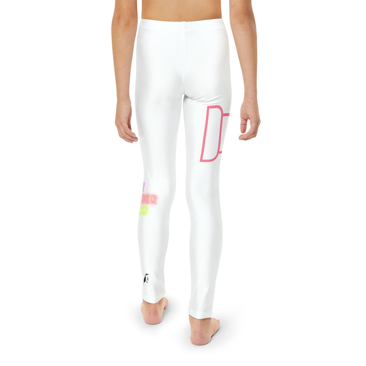 Youth Full-Length Leggings: Fight Cancer White