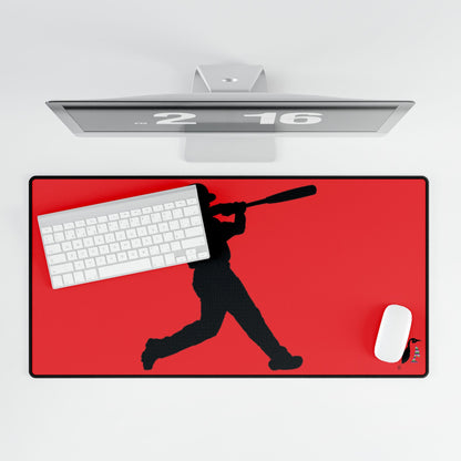 Desk Mats: Baseball Red