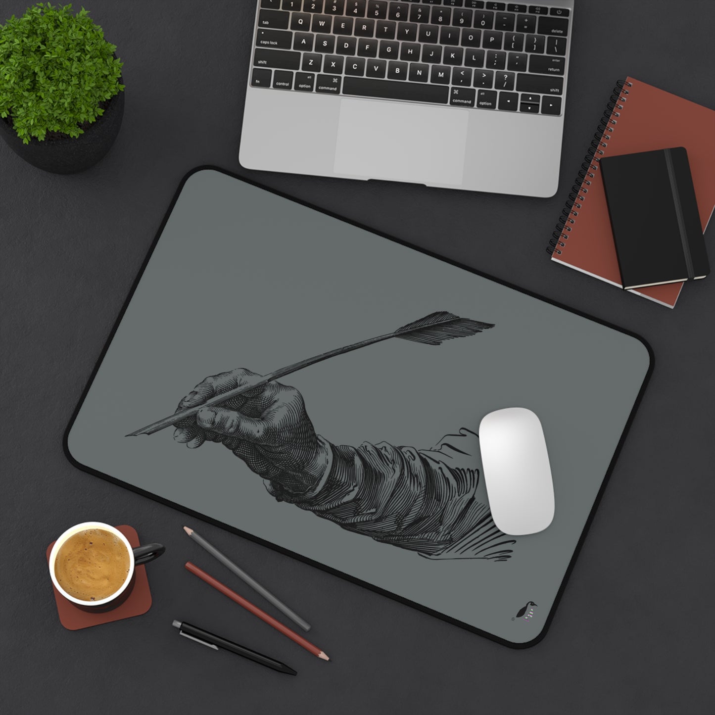 Desk Mat: Writing Dark Grey