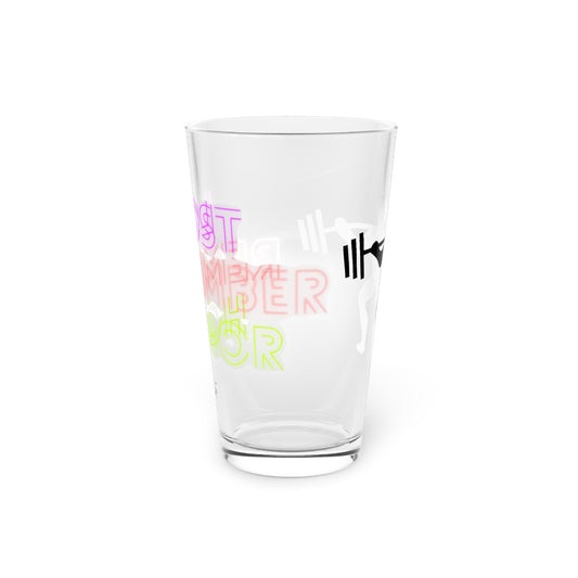 Pint Glass, 16oz Weightlifting