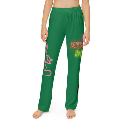 Kids Pajama Pants: Fight Cancer Dark Green