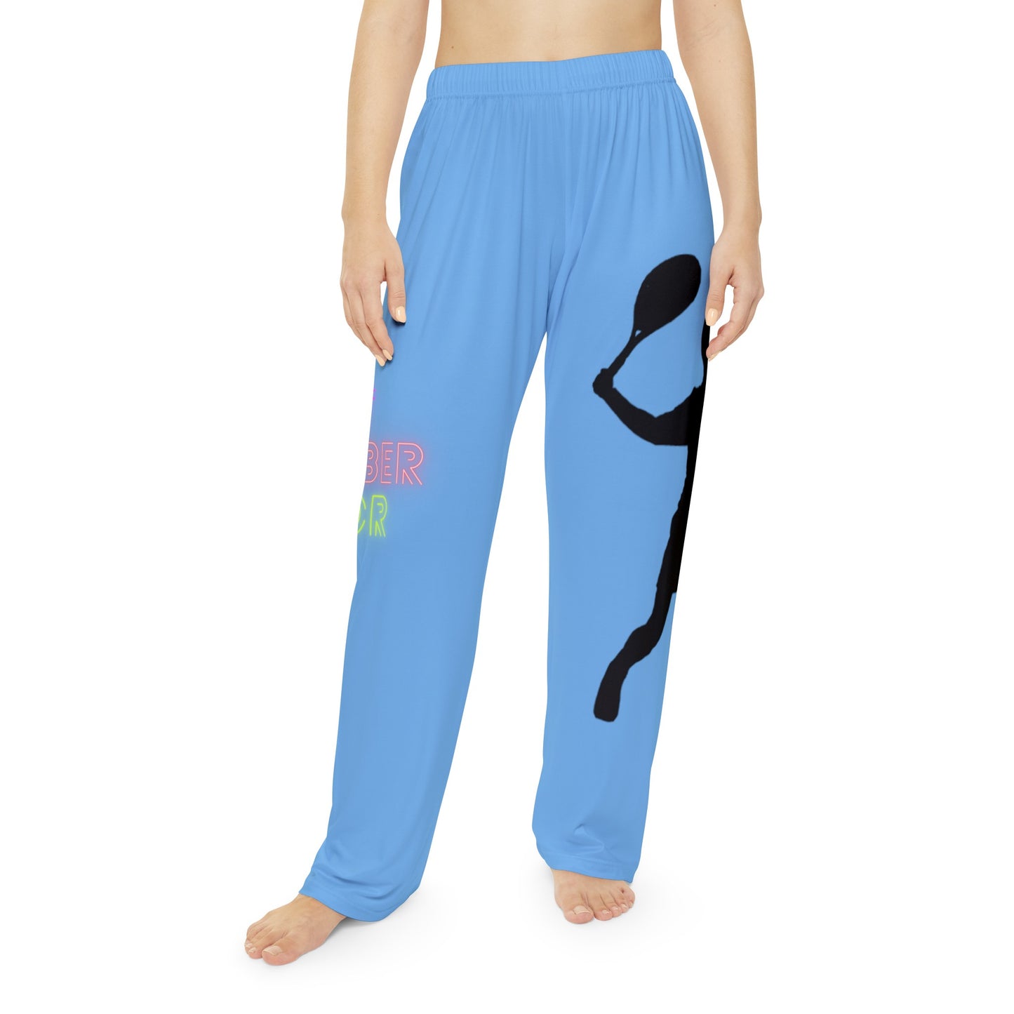 Pambabaeng Pajama Pants: Tennis Lite Blue 