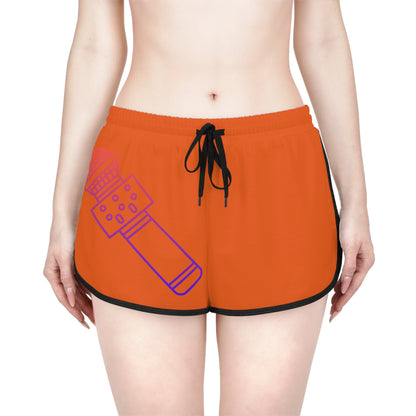 Women's Relaxed Shorts: Music Orange