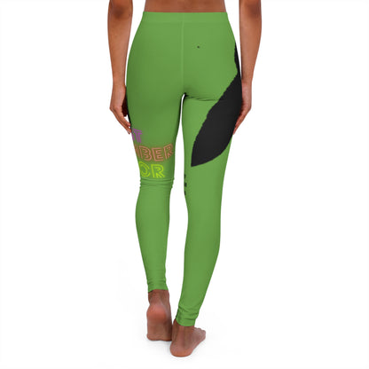 Women's Spandex Leggings: Crazy Penguin World Logo Green