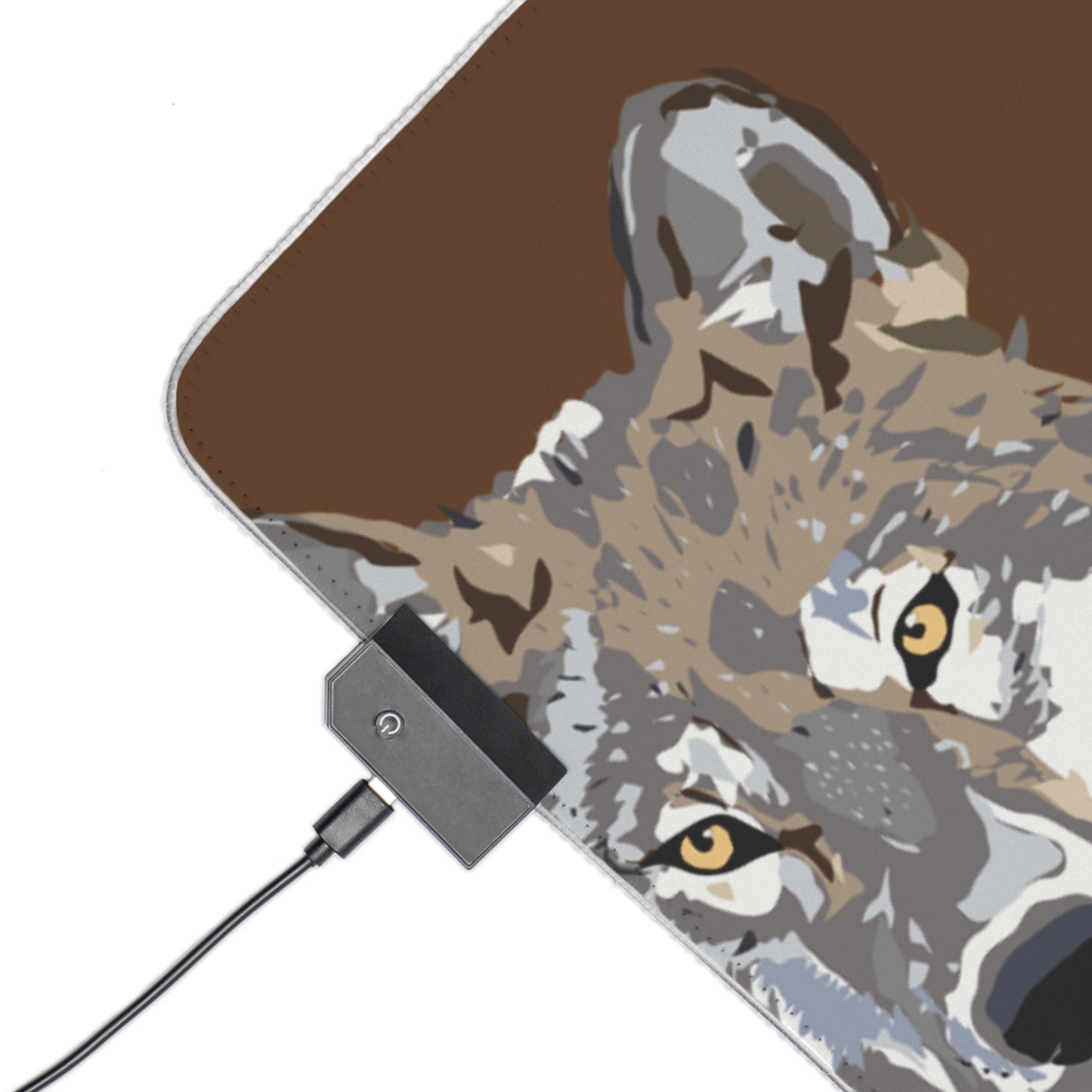 LED Gaming Mouse Pad: Wolves Brown