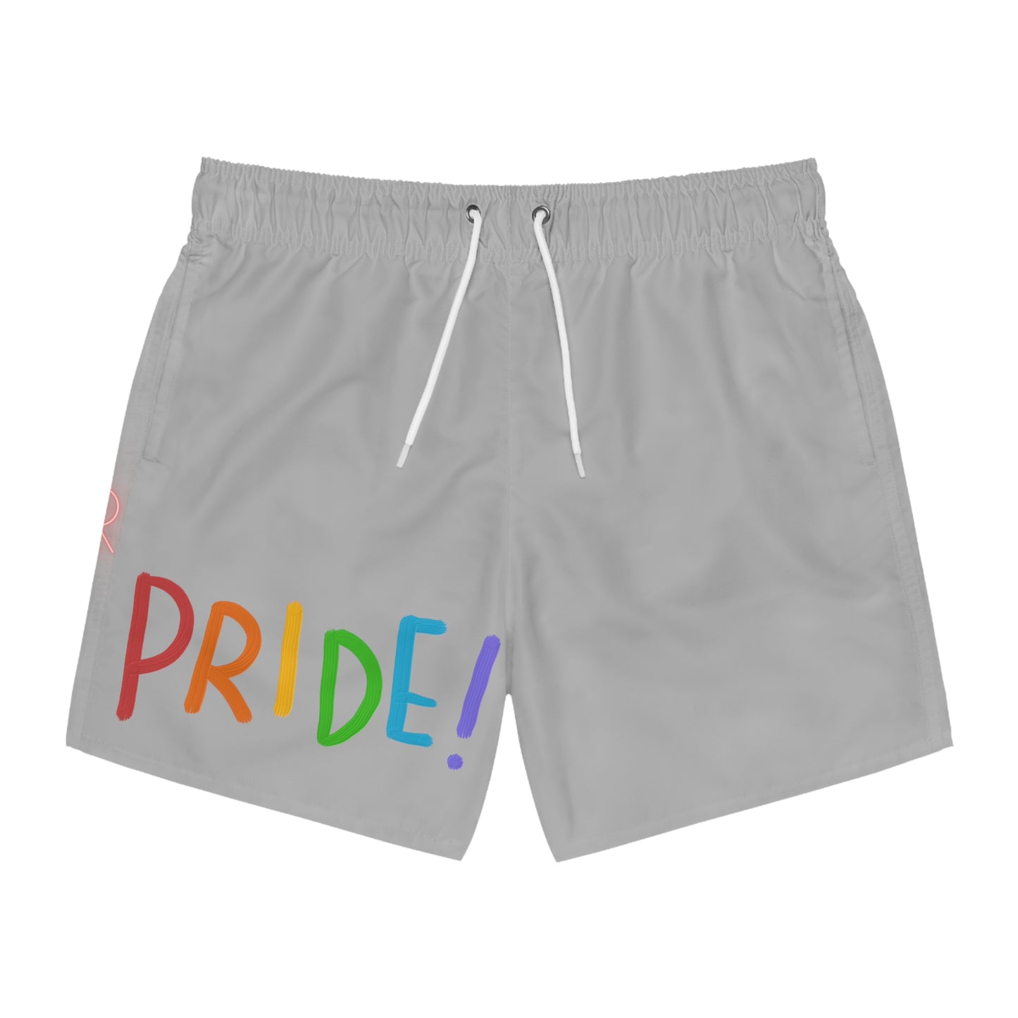 Swim Trunks: LGBTQ Pride Lite Gray