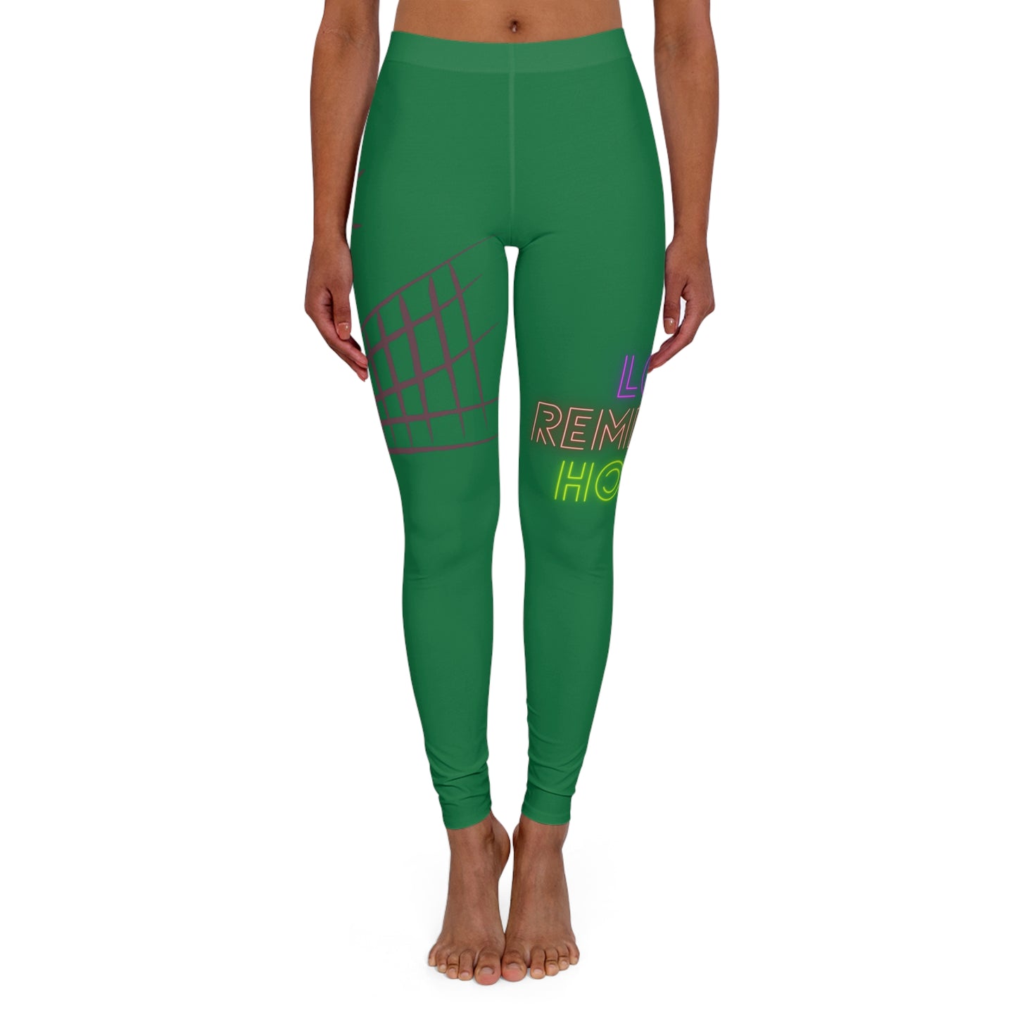 Women's Spandex Leggings: Volleyball Dark Green