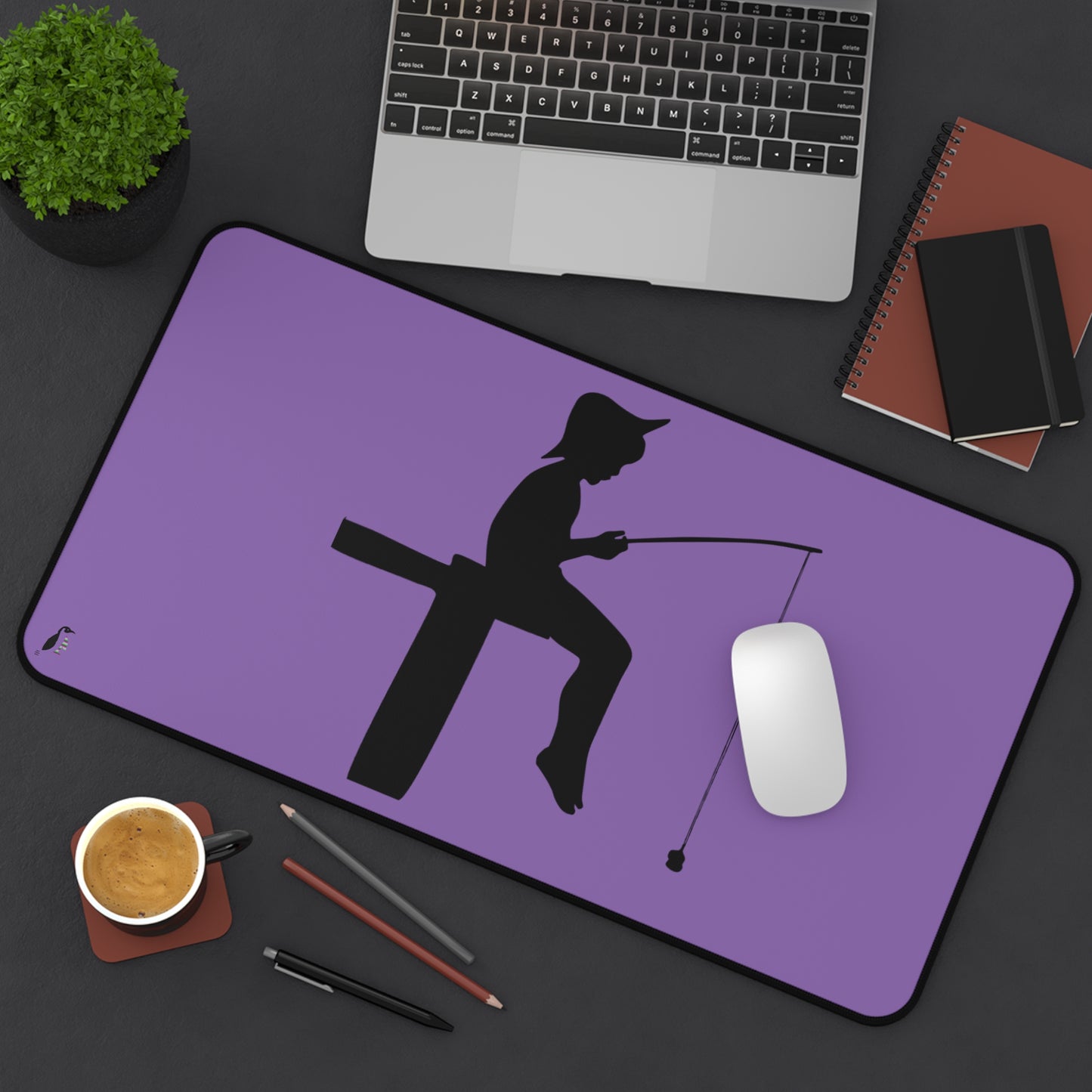 Desk Mat: Fishing Lite Purple