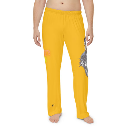 Men's Pajama Pants: Wolves Yellow