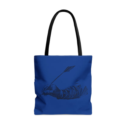 Tote Bag: Writing Dark Blue