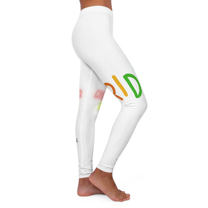 Women's Spandex Leggings: LGBTQ Pride White