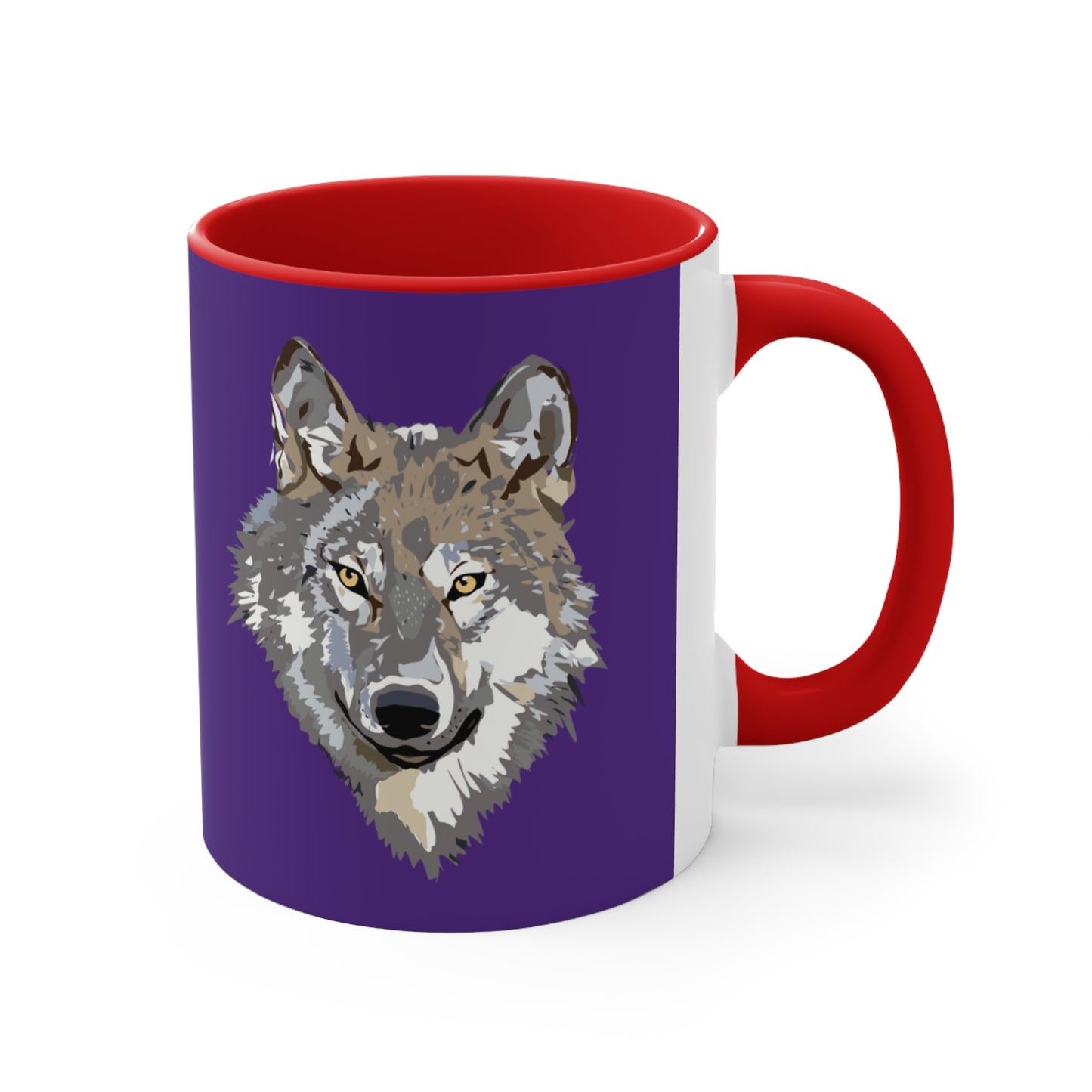 Accent Coffee Mug, 11oz: Wolves Purple