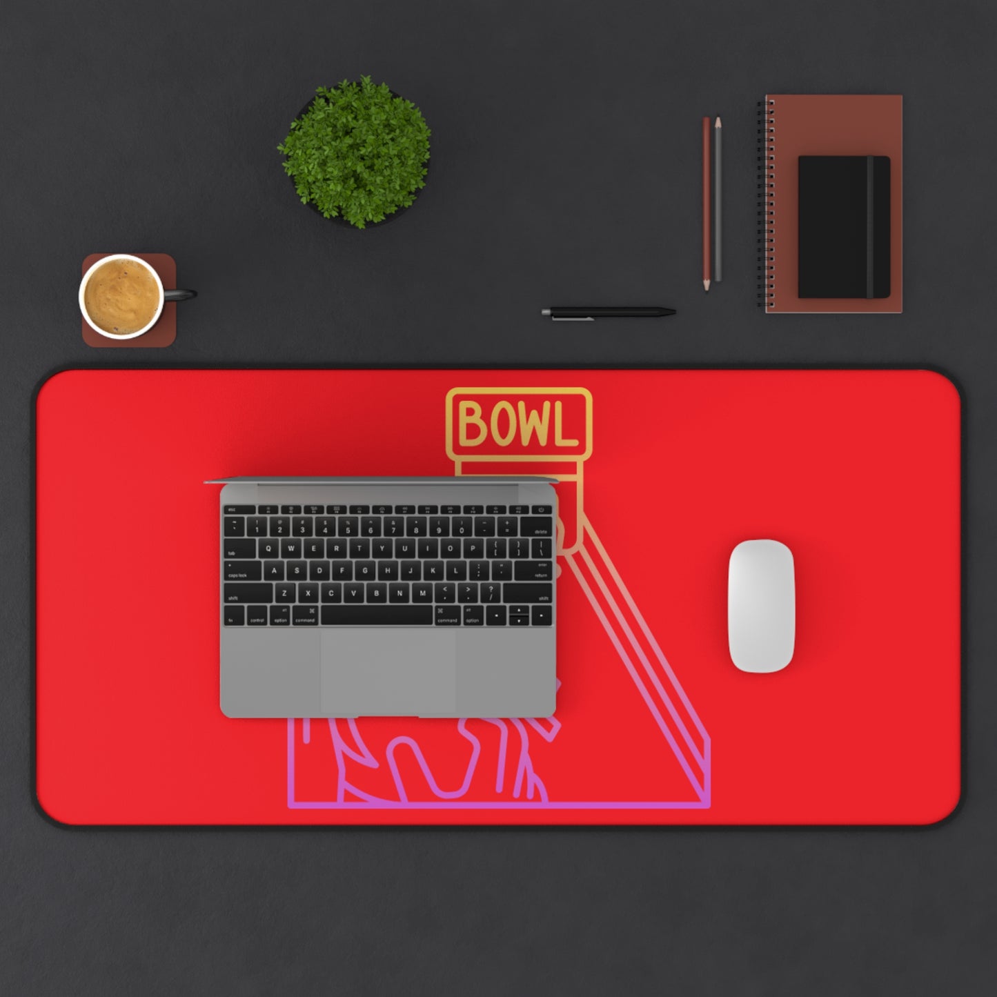 Desk Mat: Bowling Red