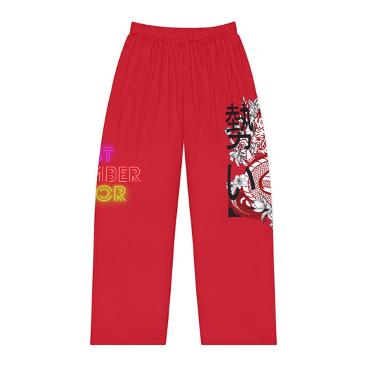 Women's Pajama Pants: Dragons Dark Red