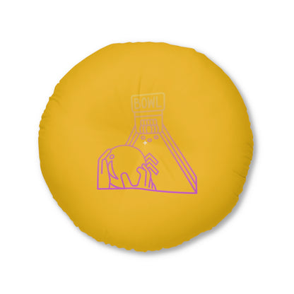 Tufted Floor Pillow, Round: Bowling Yellow