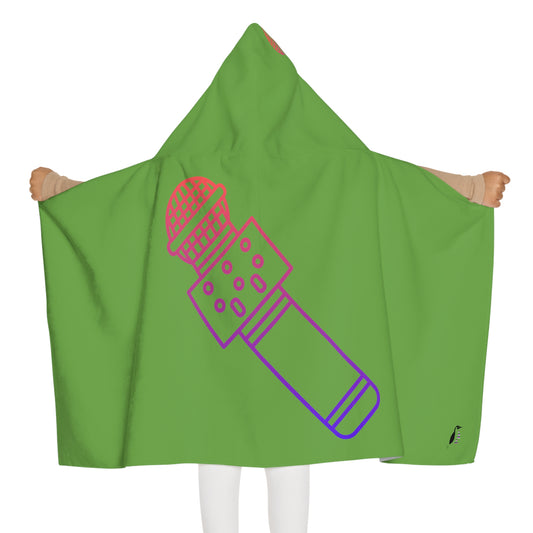 Youth Hooded Towel: Music Green