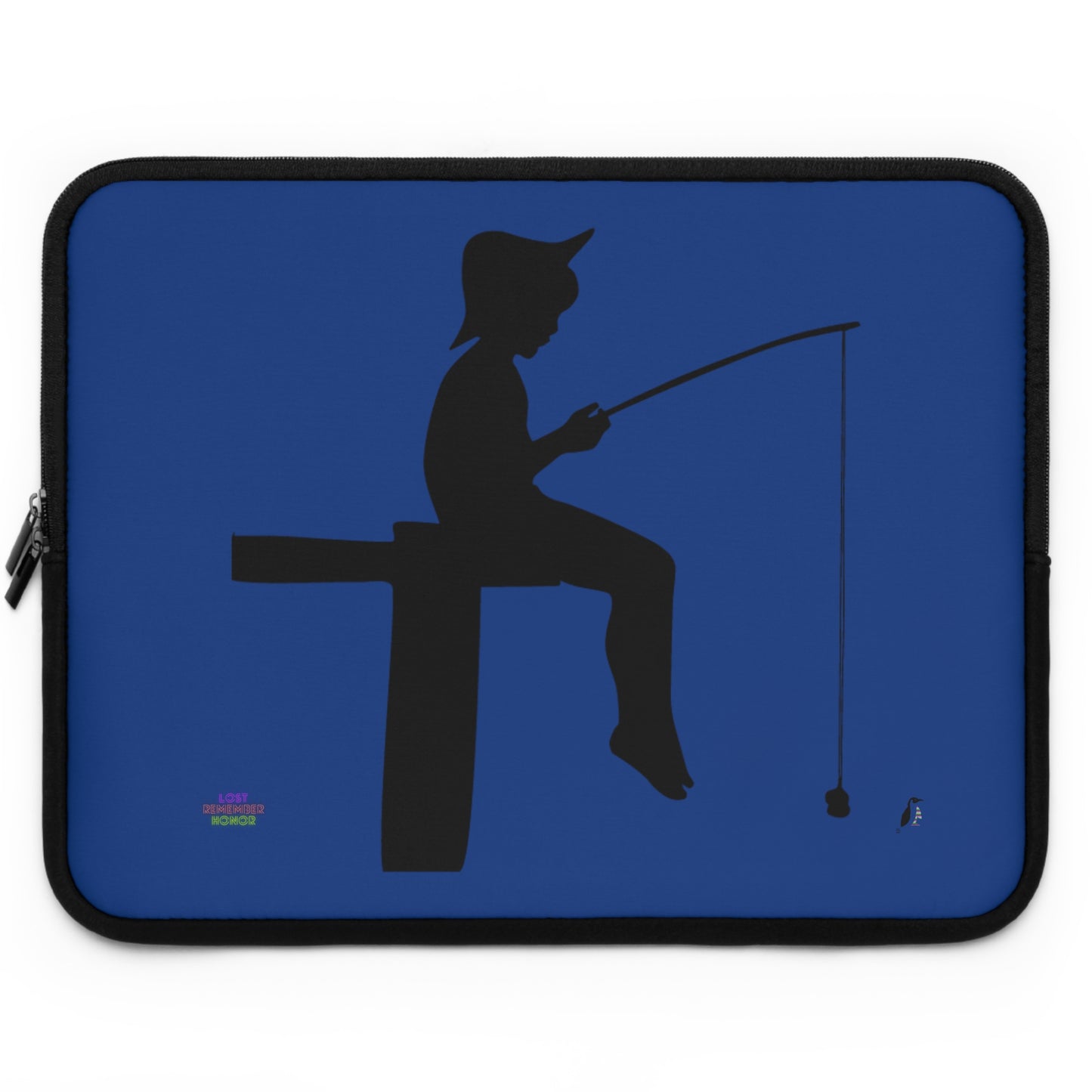 Laptop Sleeve: Fishing Dark Blue