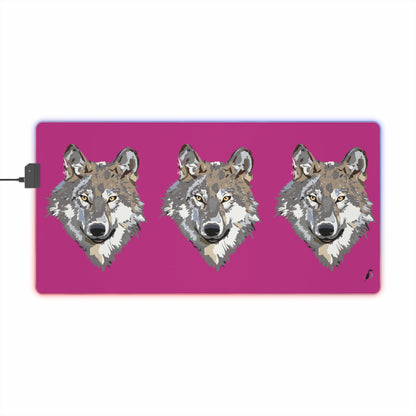 LED Gaming Mouse Pad: Wolves Pink