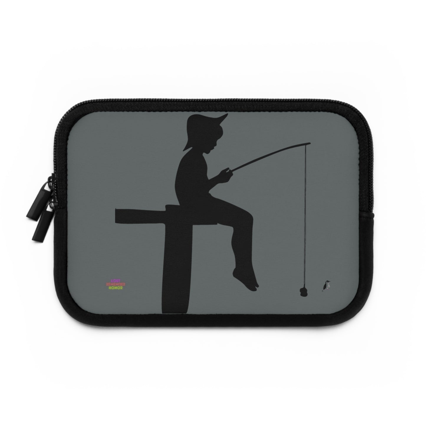 Laptop Sleeve: Fishing Dark Grey