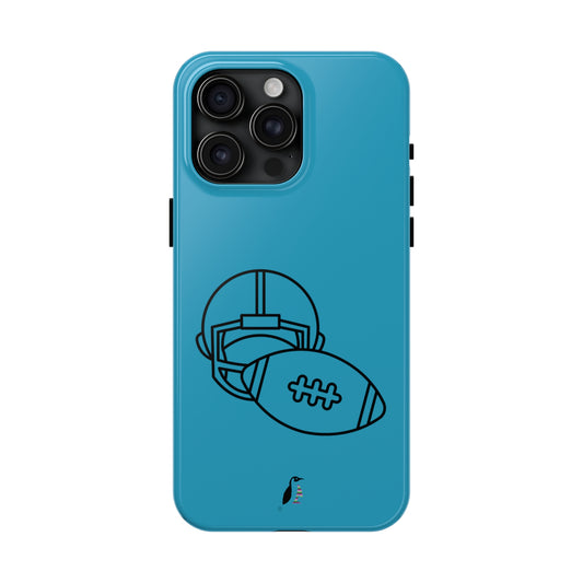 Tough Phone Cases (for iPhones): Football Turquoise