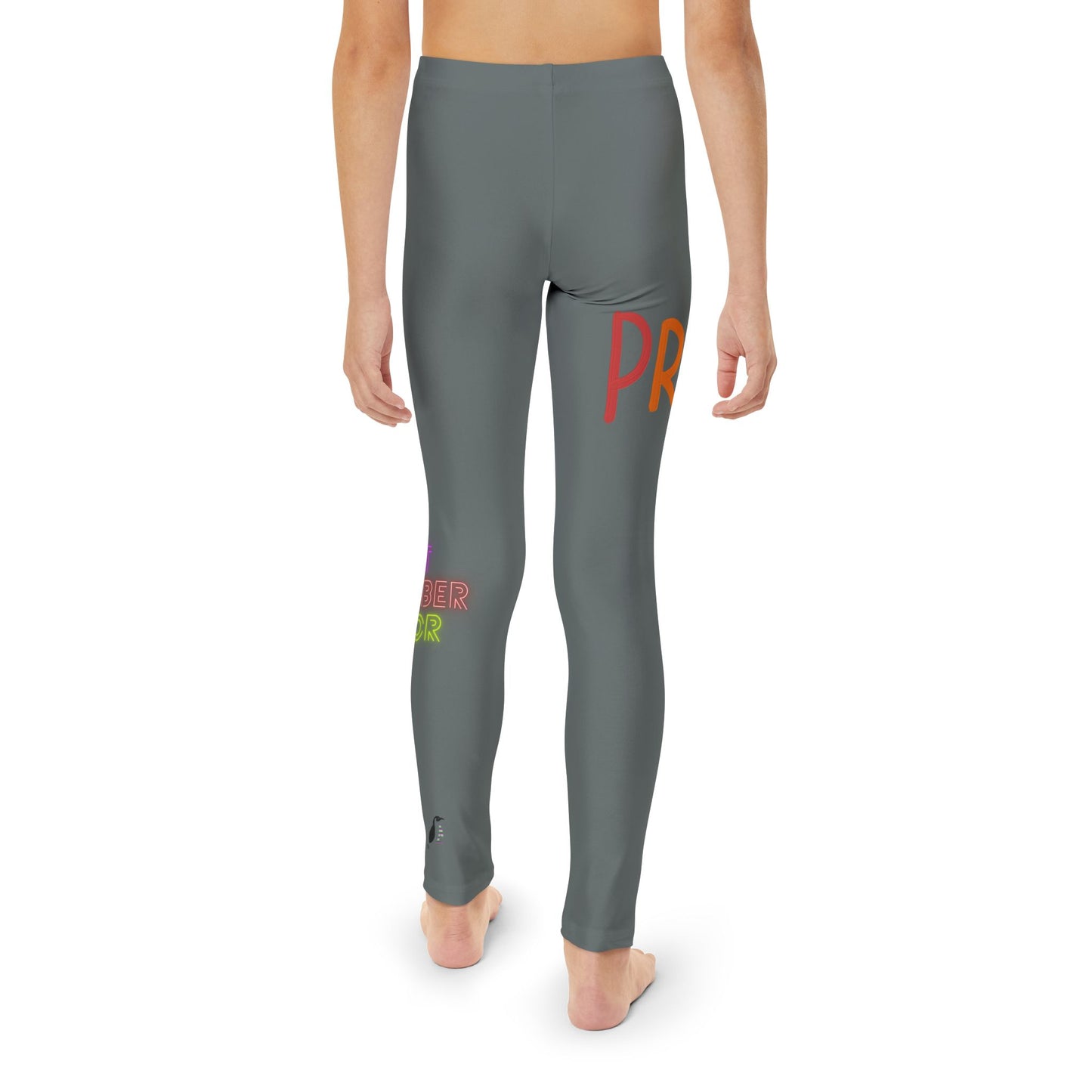 Youth Full-Length Leggings: LGBTQ Pride Dark Grey