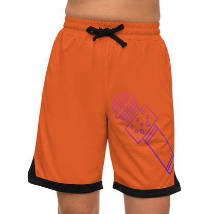 Basketball Rib Shorts: Music Orange