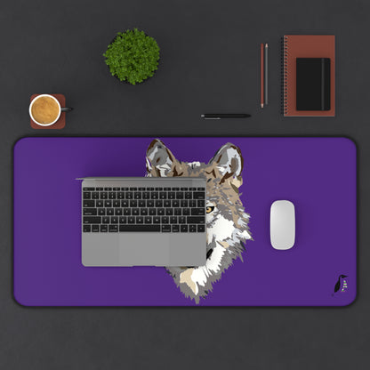 Desk Mat: Wolves Purple