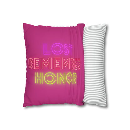 Faux Suede Square Pillow Case: Football Pink