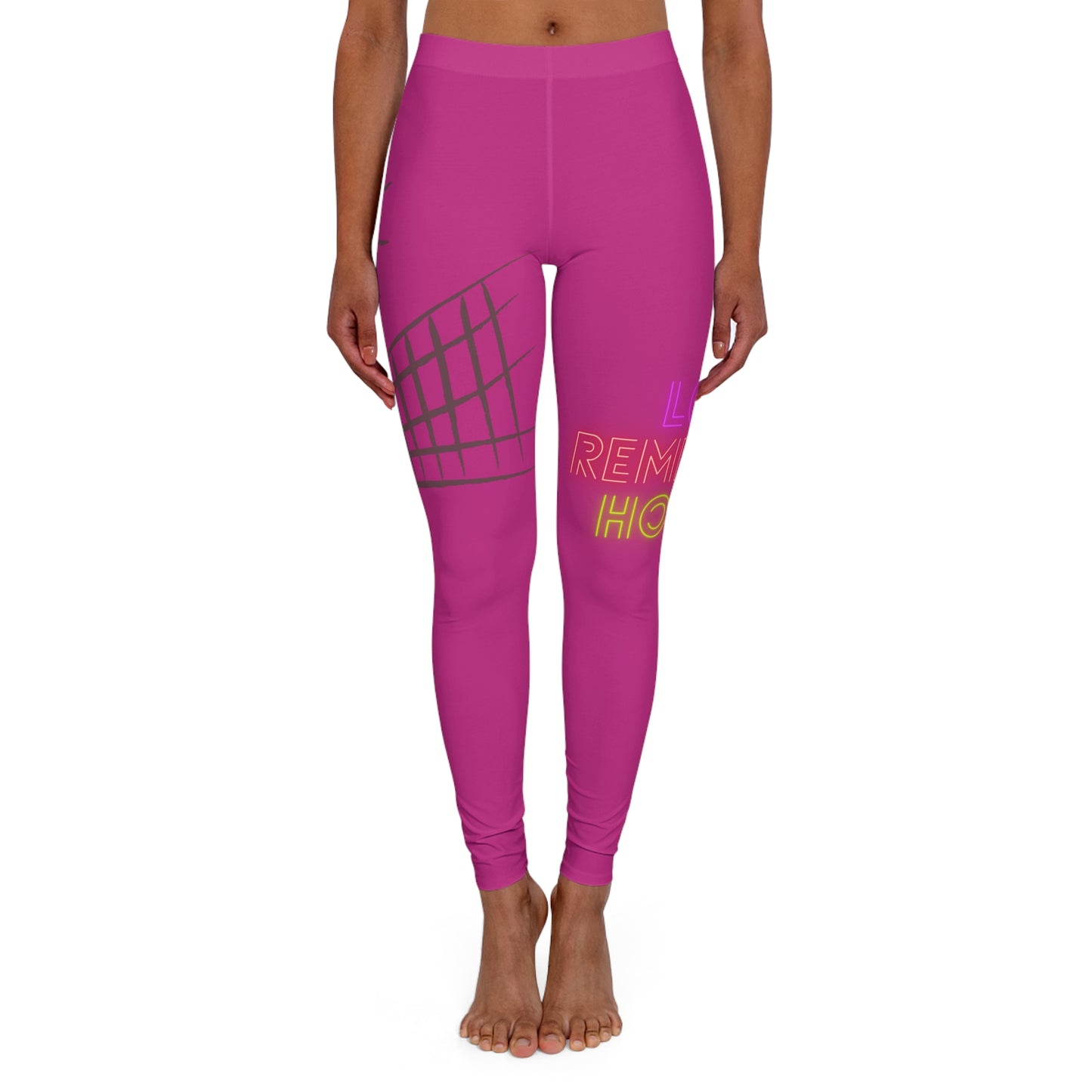 Women's Spandex Leggings: Volleyball Pink