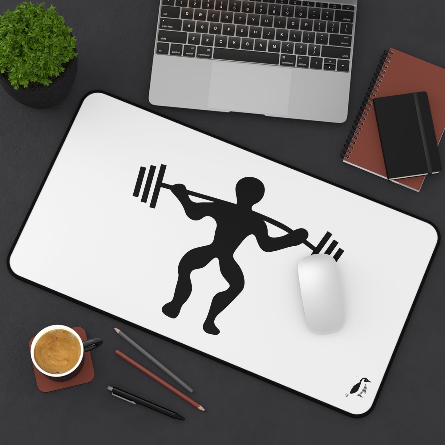 Desk Mat: Weightlifting White