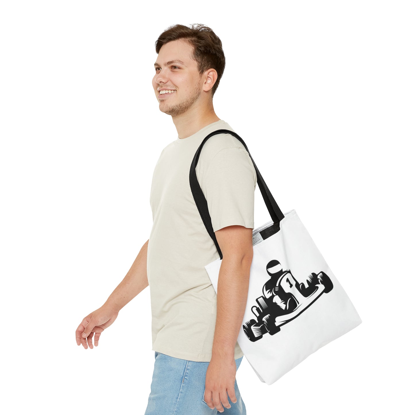 Tote Bag: Racing White