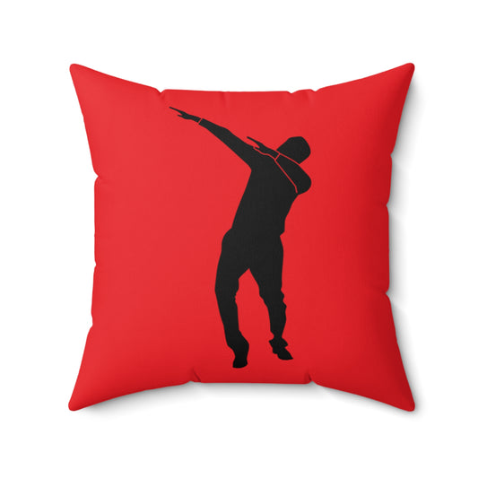 Spun Polyester Square Pillow: Dance Red