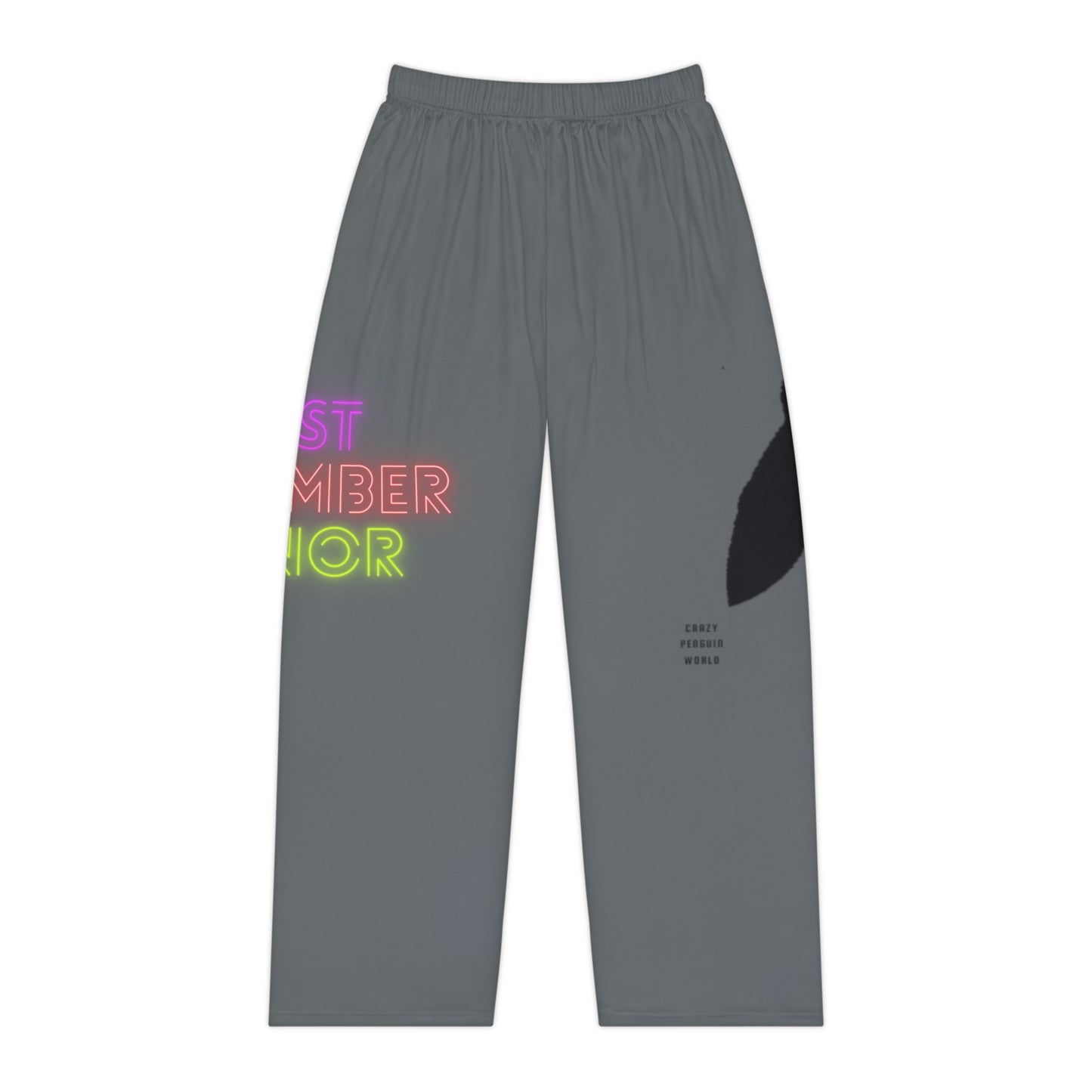 Women's Pajama Pants: Crazy Penguin World Logo Dark Grey