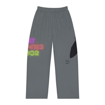 Women's Pajama Pants: Crazy Penguin World Logo Dark Grey 