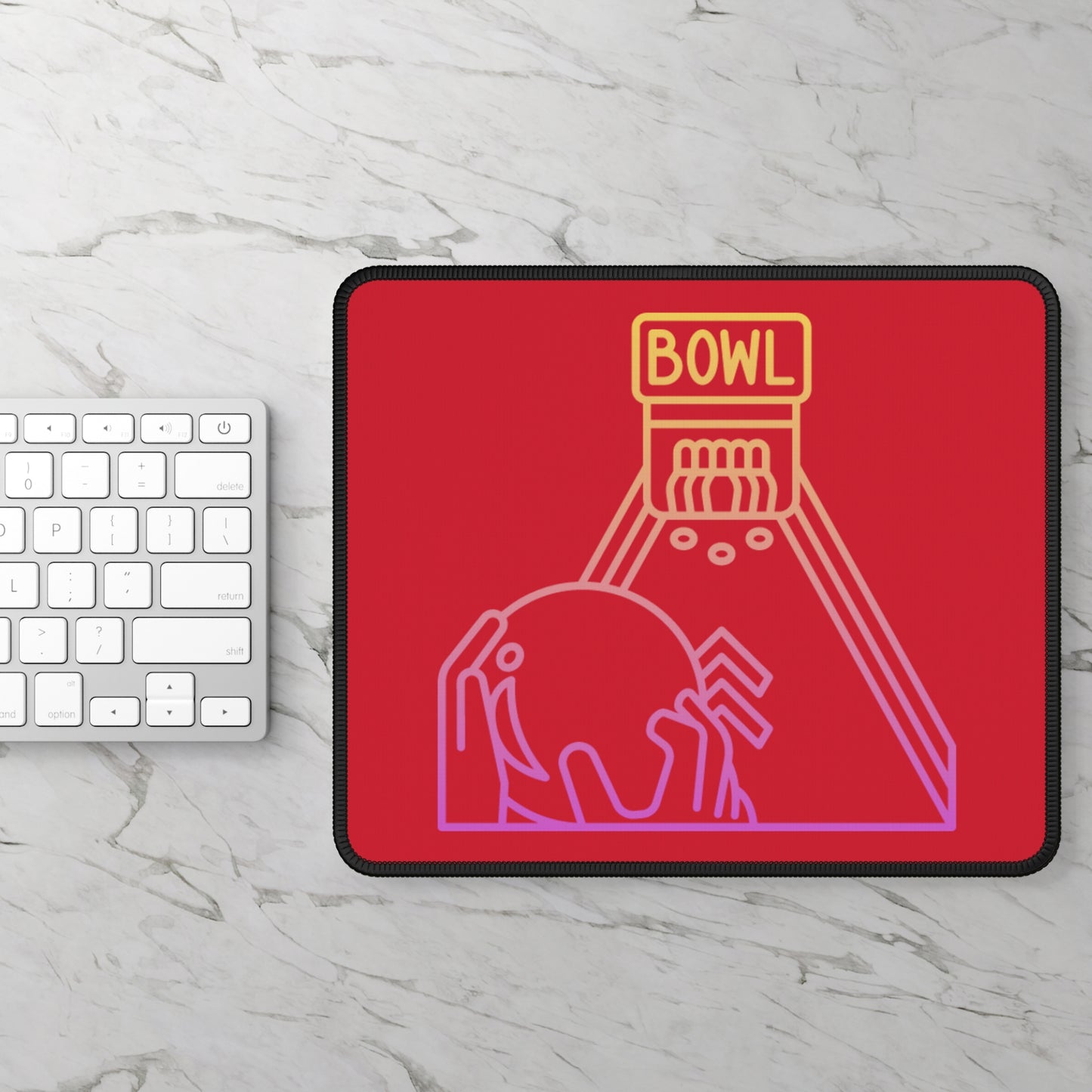 Gaming Mouse Pad: Bowling Dark Red