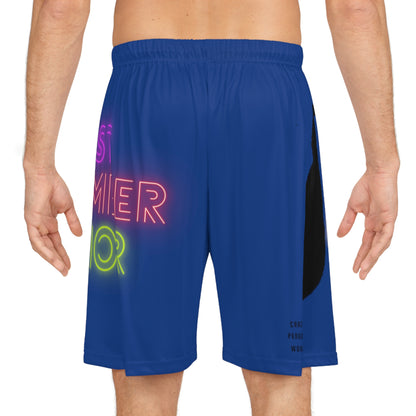 Basketball Shorts: Crazy Penguin World Logo Dark Blue