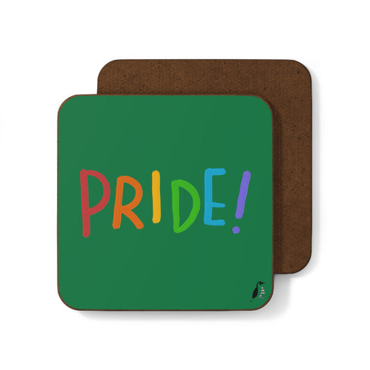 Hardboard Back Coaster: LGBTQ Pride Dark Green