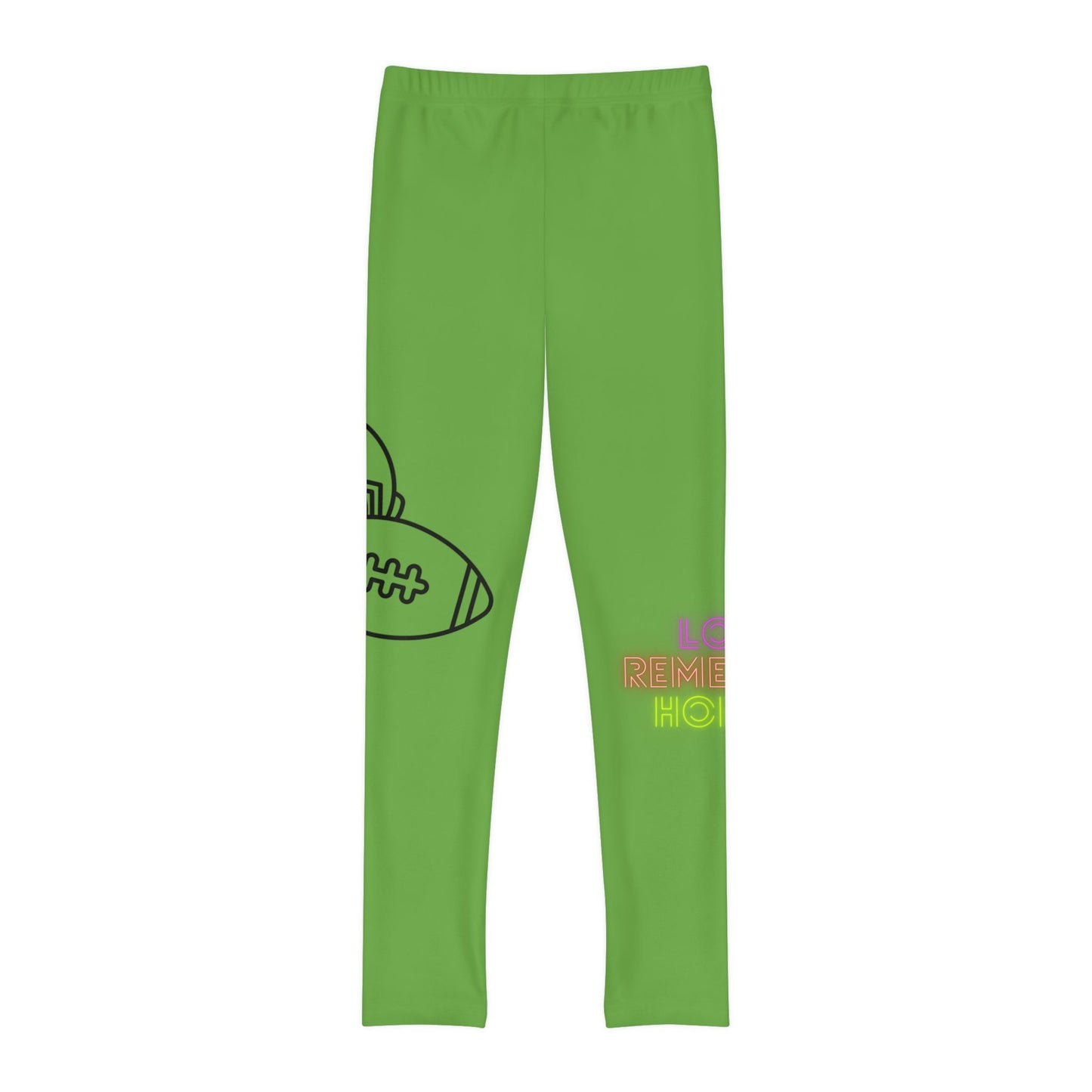 Youth Full-Length Leggings: Football Green