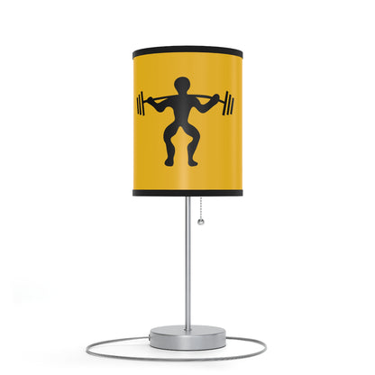 Lamp on a Stand, US|CA plug: Weightlifting Yellow