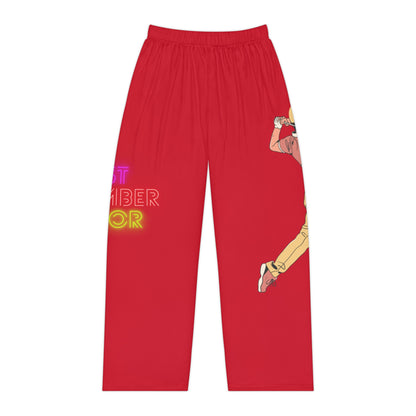 Women's Pajama Pants: Golf Dark Red