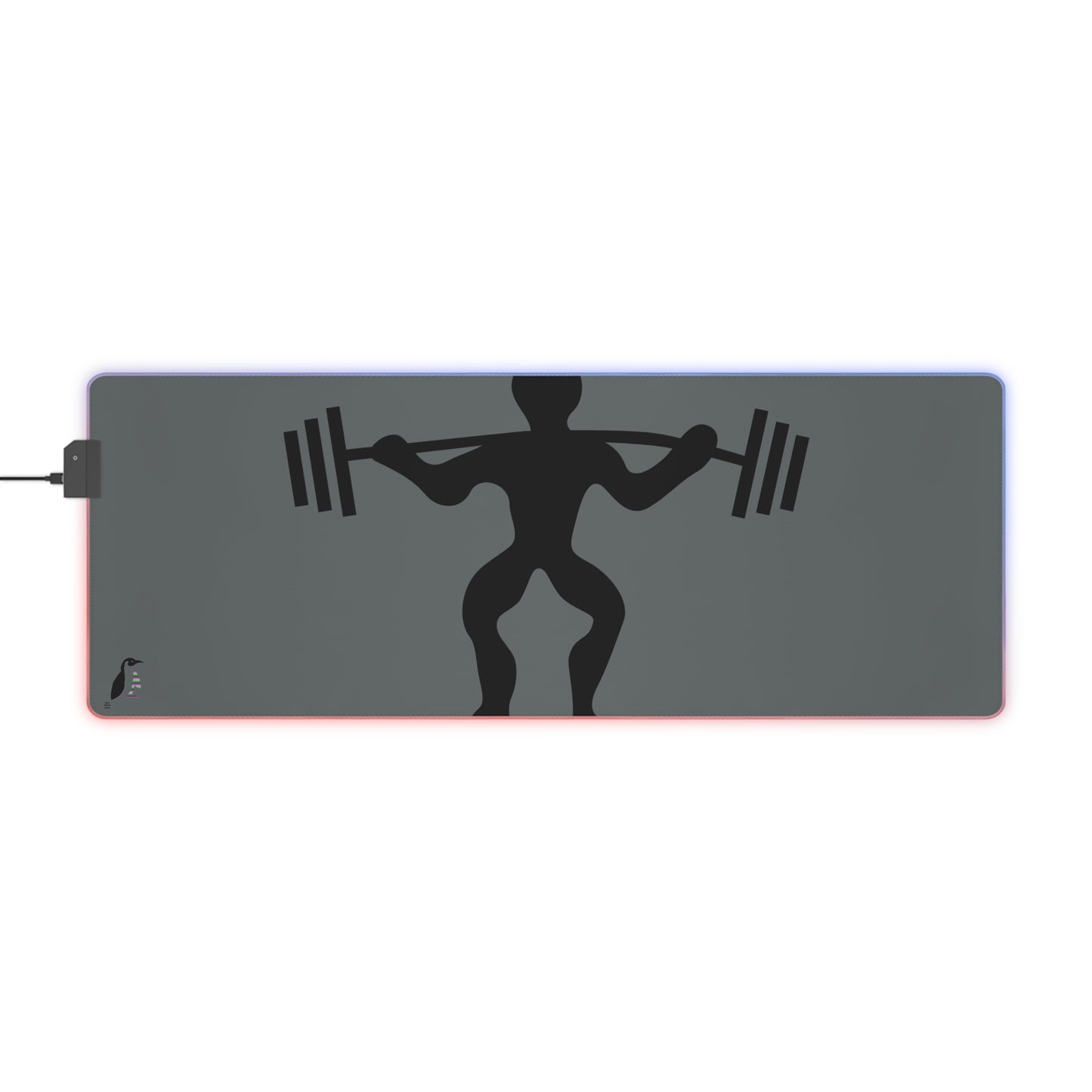 LED Gaming Mouse Pad: Weightlifting Dark Grey