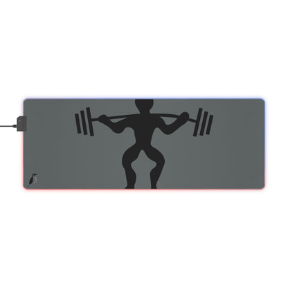 LED Gaming Mouse Pad: Weightlifting Dark Grey