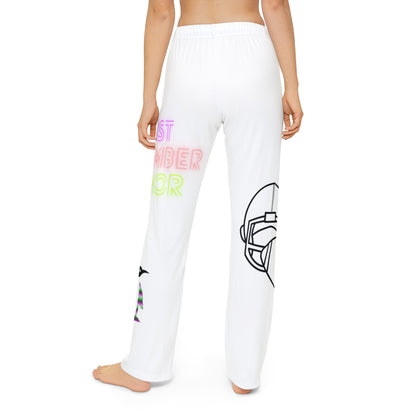 Kids Pajama Pants: Football White