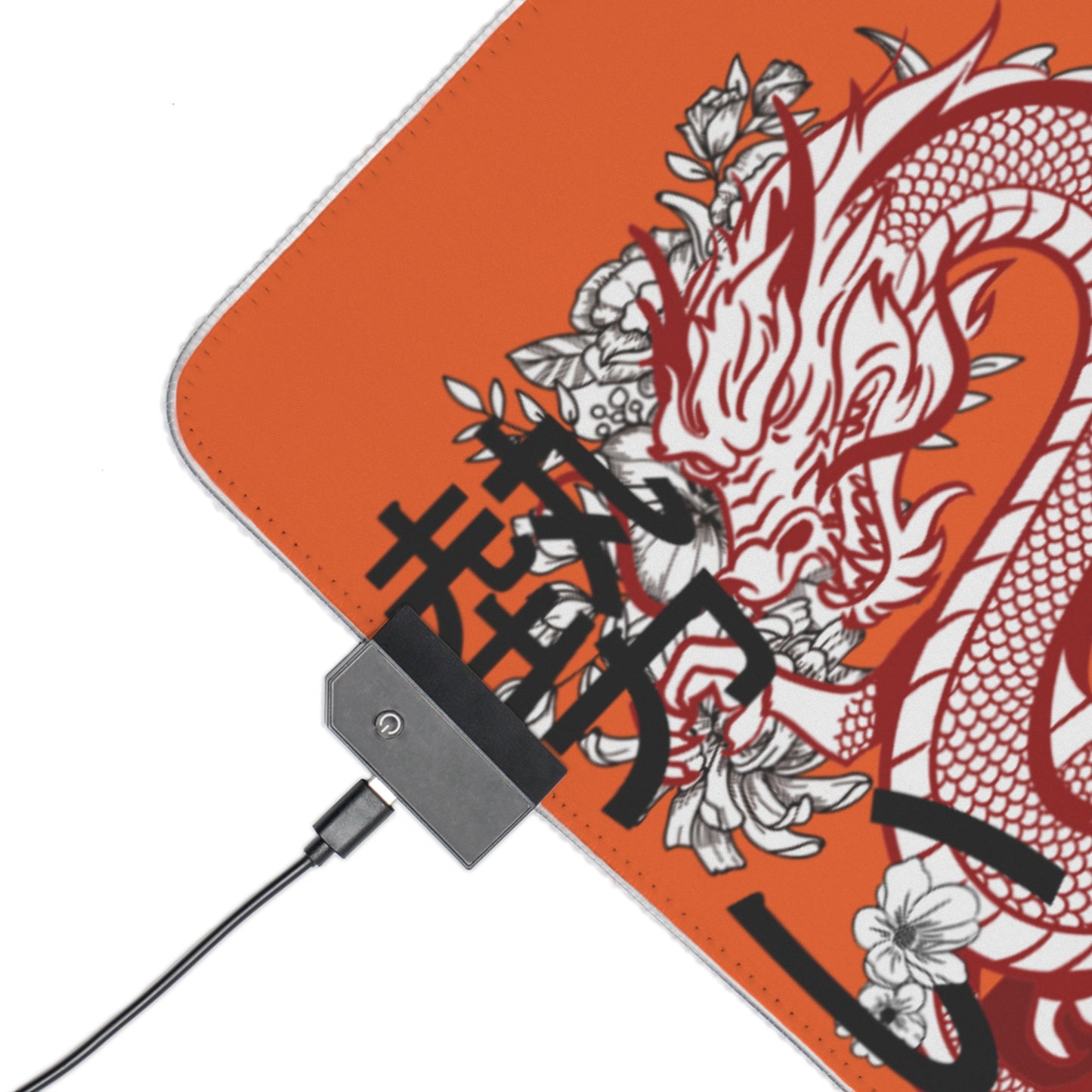 LED Gaming Mouse Pad: Dragons Orange